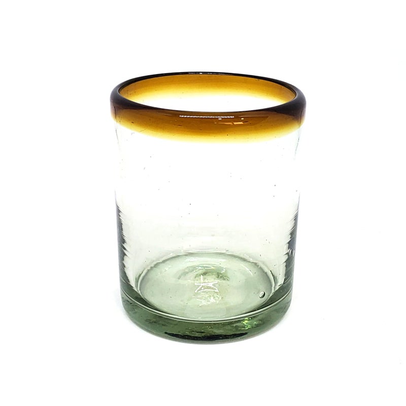 MexHandcraft Amber Rim 10 oz Tumblers (set of 6), Recycled Glass, Lead-free, Toxin-Free (Tumbler) - Image 2